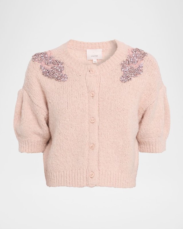 Millicent Embellished Short-Sleeve Cardigan